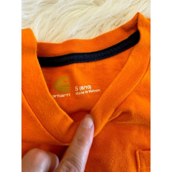 Carhartt boys orange‎ tee size 8/10 - Picture 2 of 2